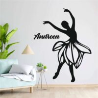 Sticker perete siluetă – Balerină - Nume copil