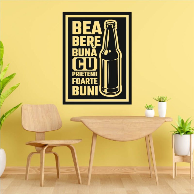 Sticker perete siluetă – Bere cu citat
