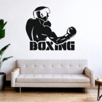 Sticker perete siluetă – Boxing – Bărbat cu cască