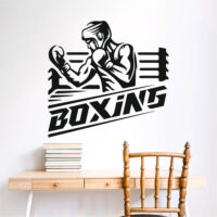 Sticker perete siluetă – Boxing – Bărbat în ring