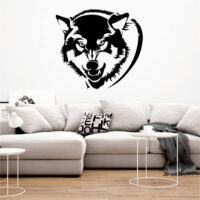 Sticker perete siluetă – Cap de lup