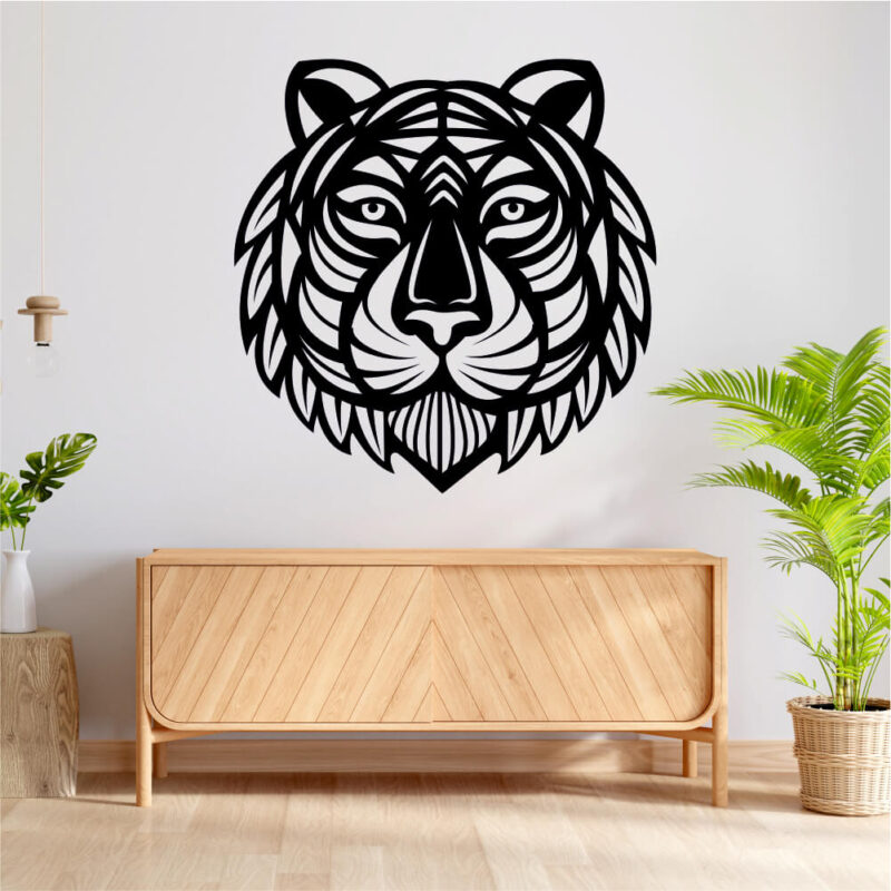 Sticker perete siluetă – Cap de Tigru - Frontal