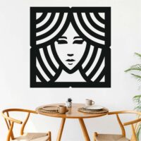 Sticker perete siluetă – Chip cu păr luxuriant