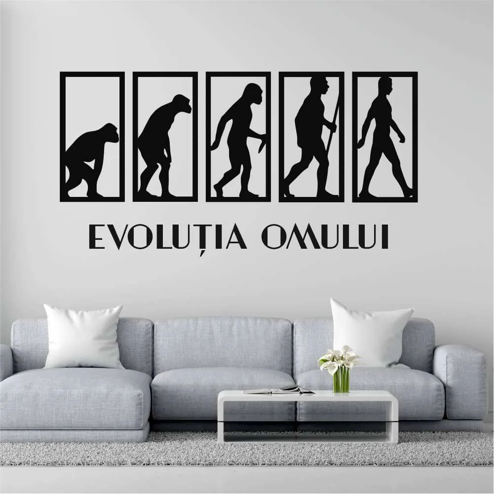 Sticker perete siluetă - Evoluția omului - Tablou