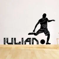 Sticker perete siluetă – Fotbalist nume copil