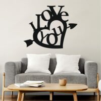 Sticker perete siluetă – I LOVE YOU Inimă cu săgeată