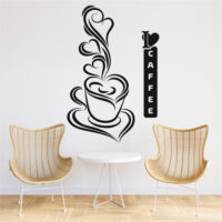 Sticker perete siluetă – I Love Caffee - Format trandafir