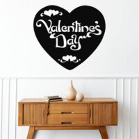 Sticker perete siluetă – Inimă text Valentine`s Day
