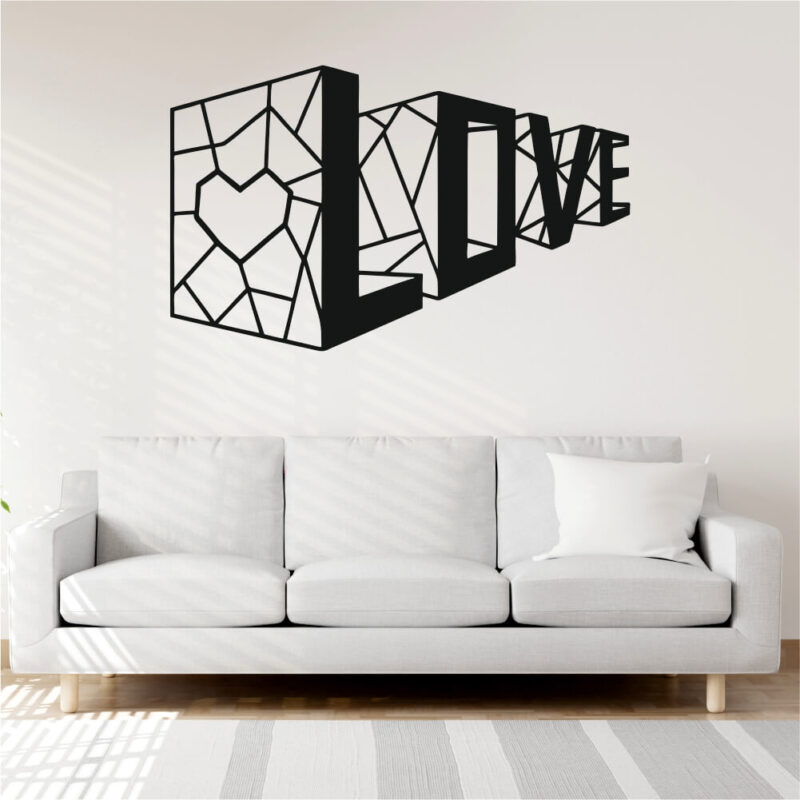 Sticker perete siluetă – LOVE 3D