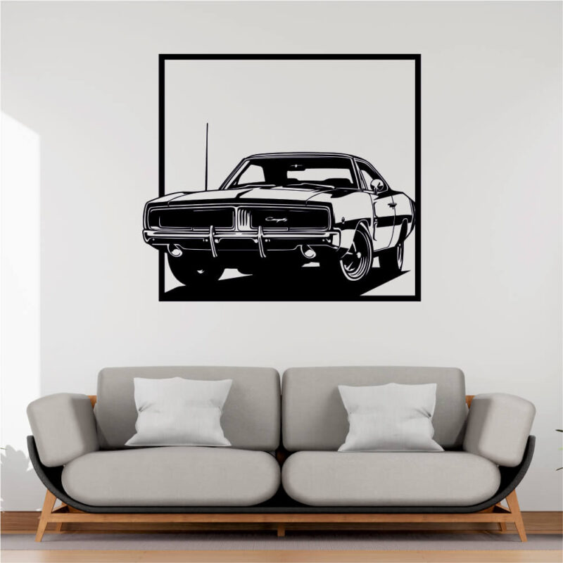 Sticker perete siluetă – Mașină Muscle