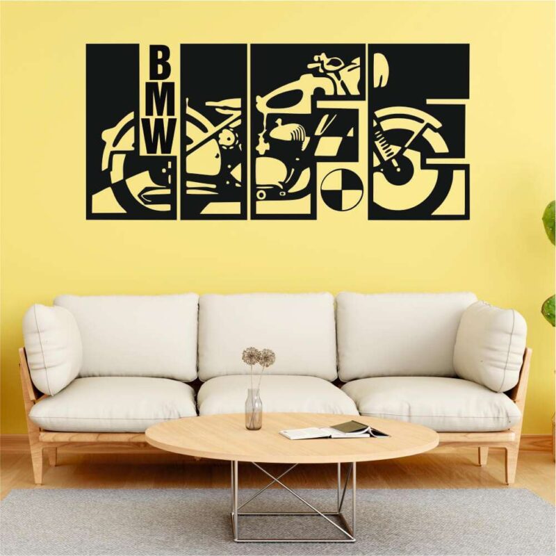 Sticker perete siluetă – Moto LIFE BMW