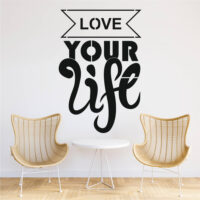 Sticker perete siluetă – Text LOVE YOUR Life