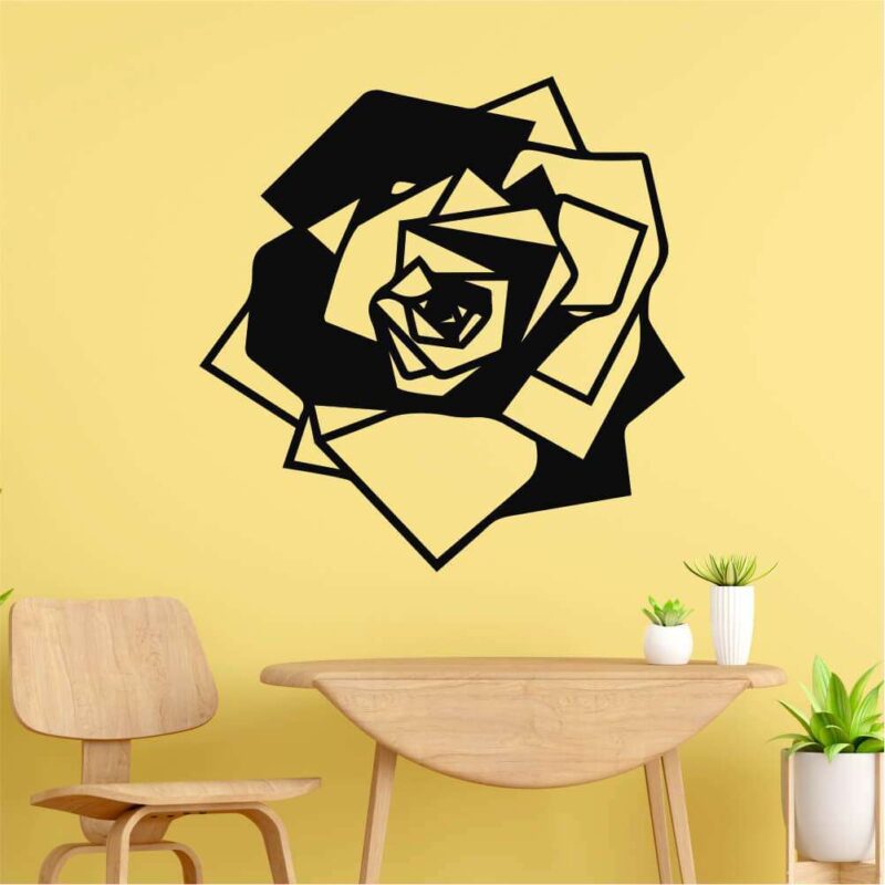 Sticker perete siluetă - Trandafir abstract