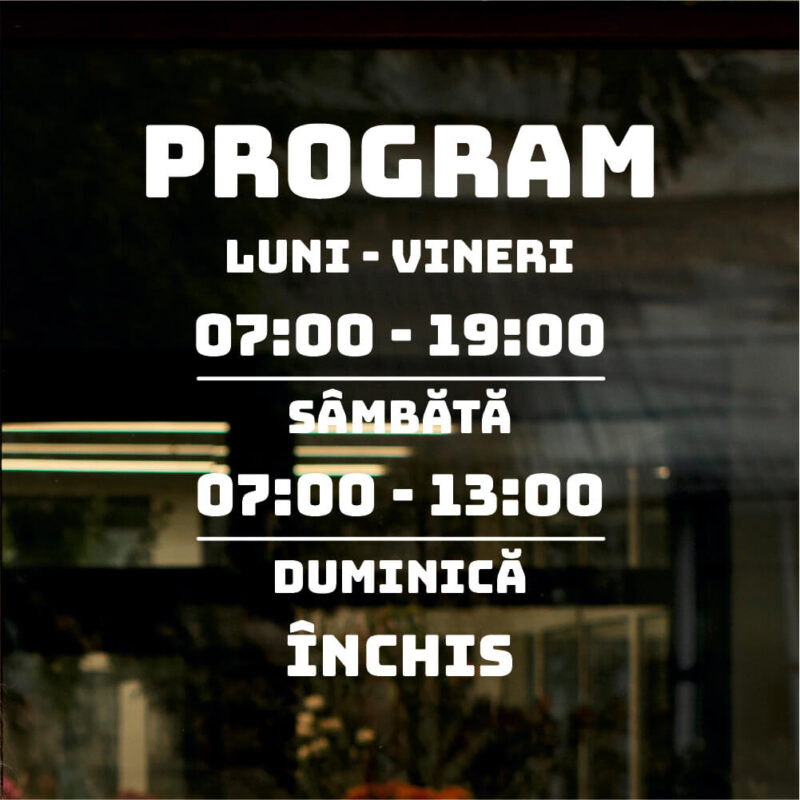 Sticker program de funcționare - Simplu