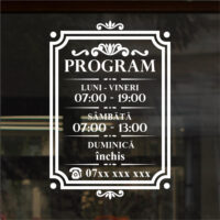 Sticker program de funcționare în chenar formă regală