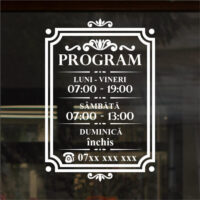 Sticker program de functionare in chenar forma regala WallSign Stickere Decorative