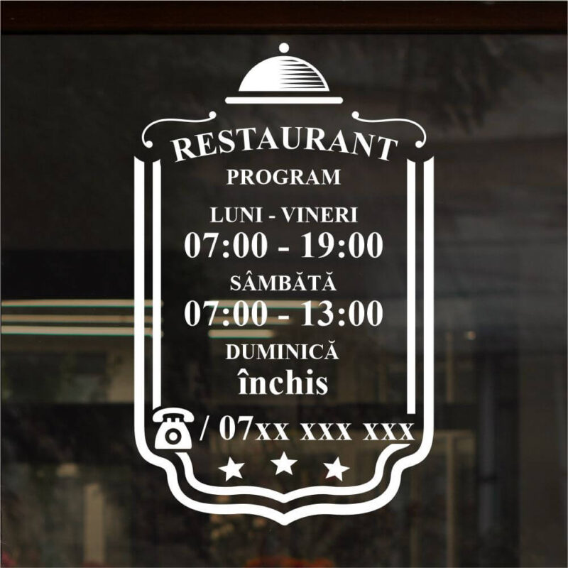 Sticker program de funcționare restaurant cu trei stele