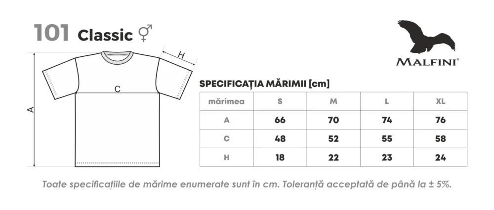 mărime tricou unisex