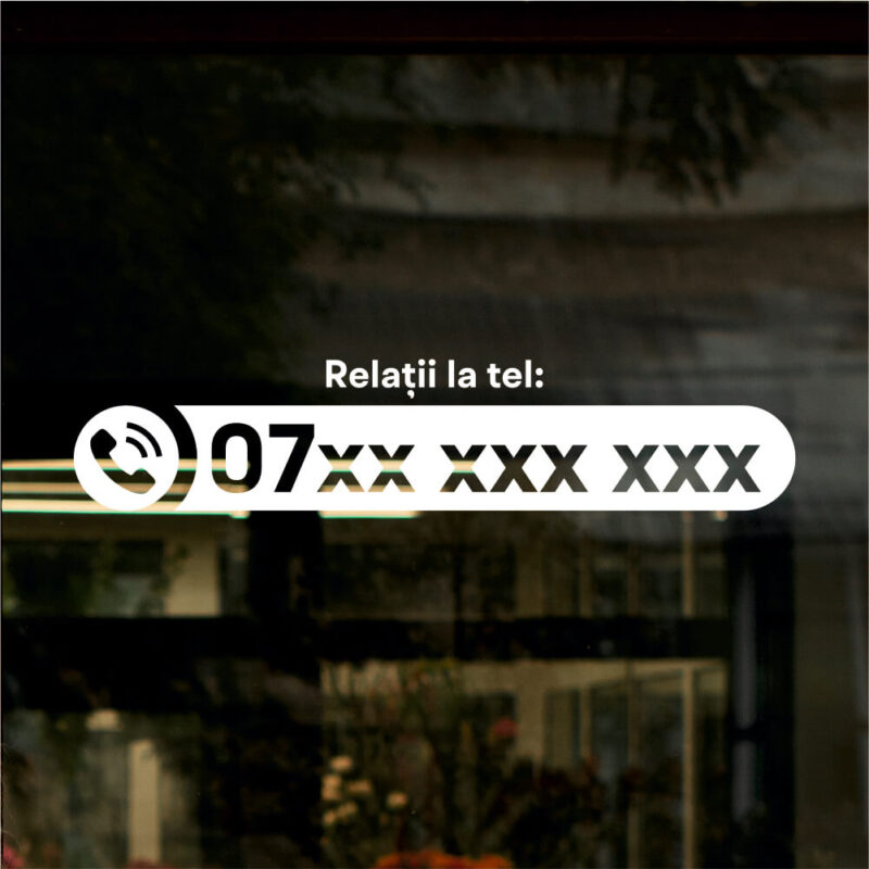 Sticker număr de telefon Alb lucis