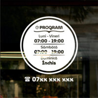 Sticker program de funcționare tip cerc compact