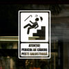 Sticker vitrină geam Indicator Atenție Pericol de Cădere peste Balustradă