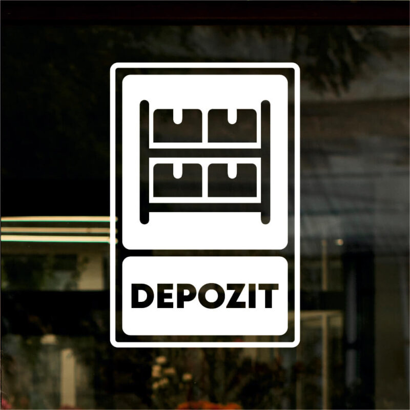 Sticker vitrină geam Indicator Depozit