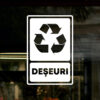 Sticker vitrină geam Indicator Reciclare deșeuri