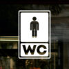 Sticker vitrină geam Indicator WC Bărbați