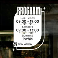 Sticker program de funcționare Tip elegant