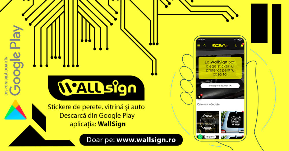 Aplicația Stickere WallSign Stickere Personalizate la un Click!
