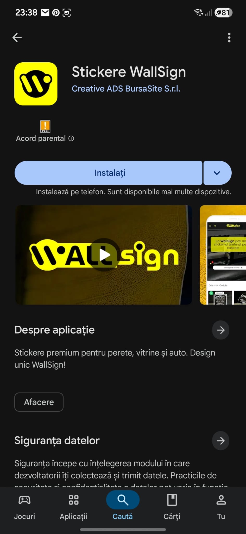 Aplicația Stickere WallSign Stickere Personalizate la un Click! WallSign Stickere decorative (1)