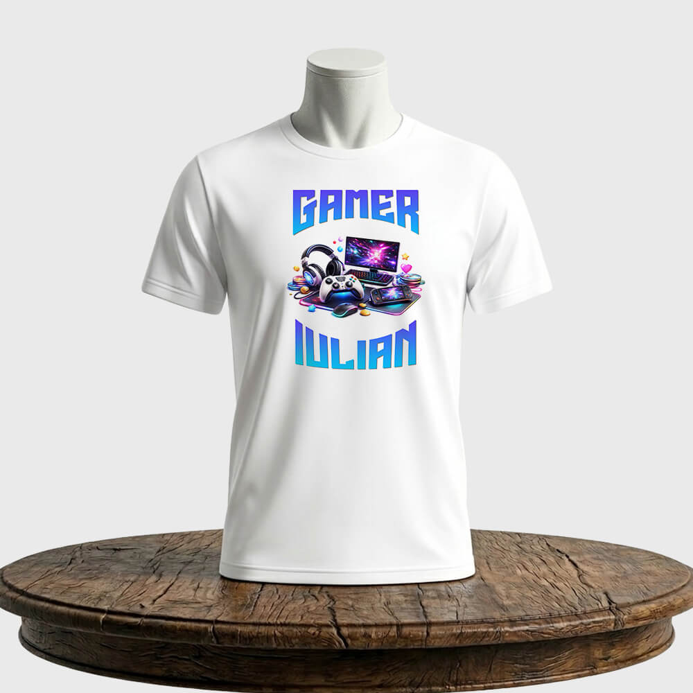 Tricou personalizat Gamer nume personalizabil Setup Gaming 3D