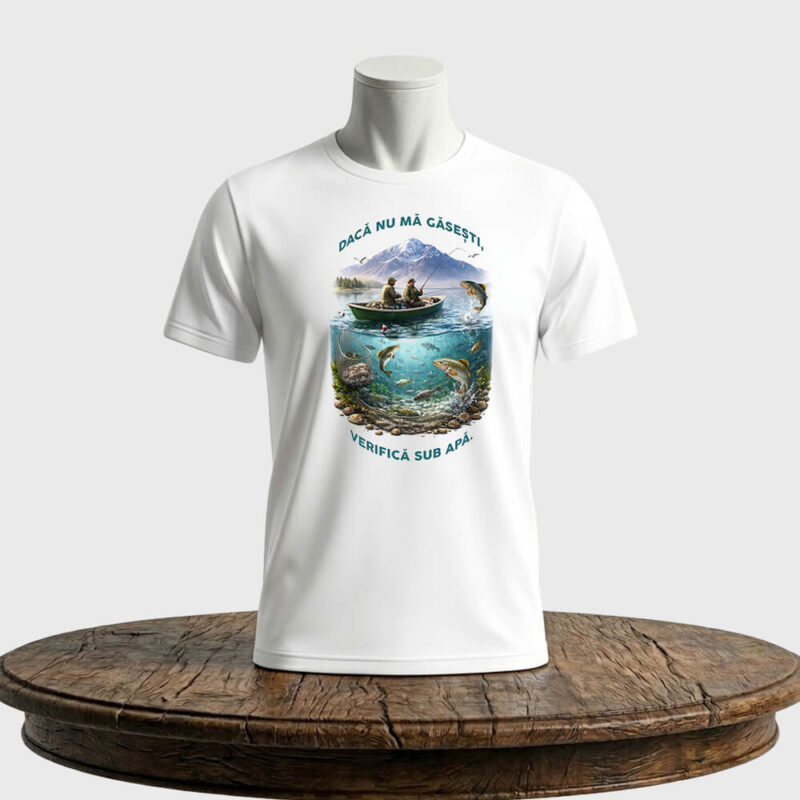 Tricou unisex clasic Dacă nu mă găsești, verifică sub apă