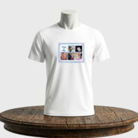 Tricou unisex clasic Nume & Nume personalizabil Amintiri de la nuntă 5 fotografii colaj + dată
