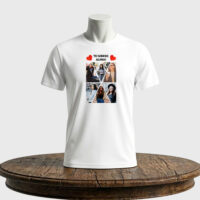 Tricou unisex clasic Te iubesc nume personalizabil! Colaj 6 poze personalizabile