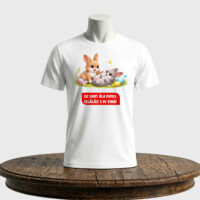 Tricou unisex clasic – Iepurași la joacă și text haioș