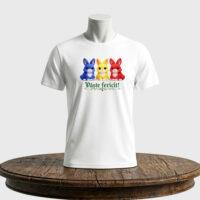 Tricou unisex clasic – Iepurași tricolori de paște