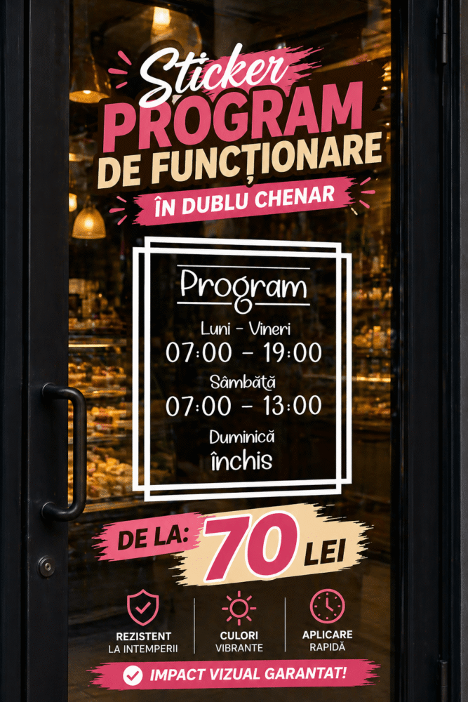 Sticker program de funcționare în dublu chenar