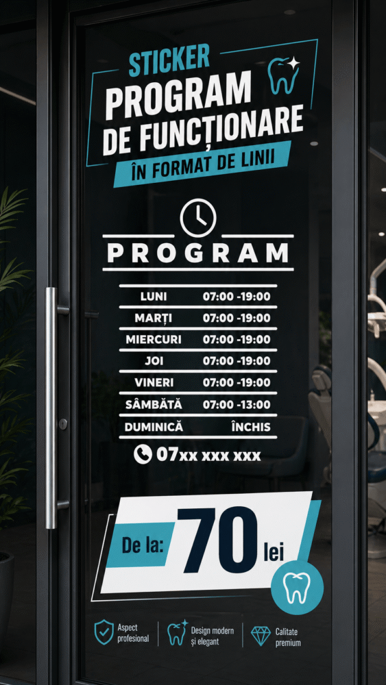 Sticker program de funcționare în format de linii