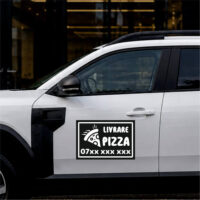 Sticker auto Set Livrare Pizza Design cu pictogramă (2 bucăți)