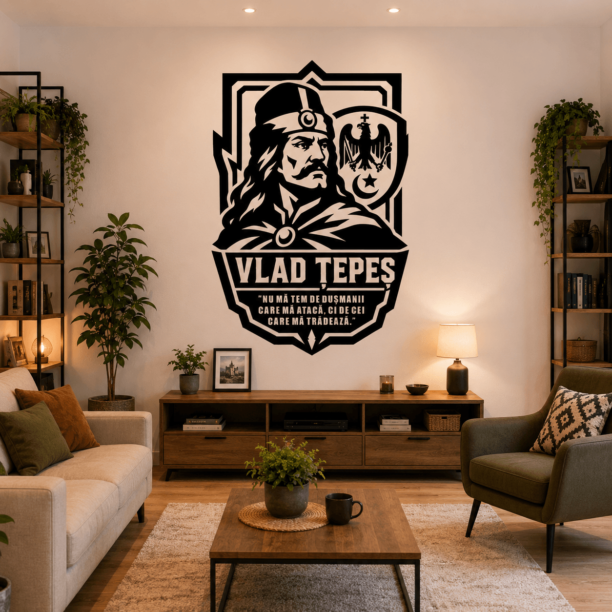 Sticker perete siluetă Vlad Țepeș Domn al Țării Românești