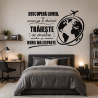 Sticker perete siluetă – Trăiește cu pasiune, mergi mai departe