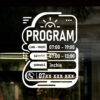 Sticker program de funcționare Model cu grafică abstractă și casete rotunjite