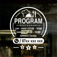 Sticker program de funcționare Model cu motive culinare și ramă arcuită
