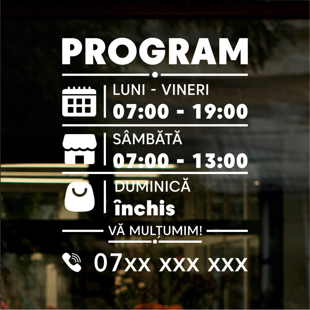 Sticker program de funcționare Model minimalist cu linii și pictograme