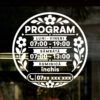 Sticker program de funcționare Model rotund cu flori și panglici decorative