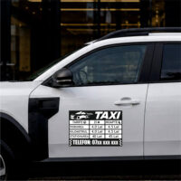 Sticker siluetă Set Tarife Taxi Design compact
