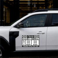 Sticker siluetă Set Tarife Taxi Design cu iconițe grafice