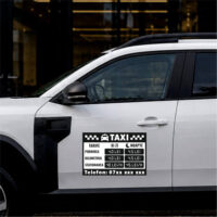 Sticker siluetă Set Tarife Taxi Design profesional detaliat