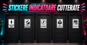 Stickere indicatoare cutterate Inteligent și elegant! Stickere decorative de impact pentru uși și pereți moderni care transformă radical orice spațiu